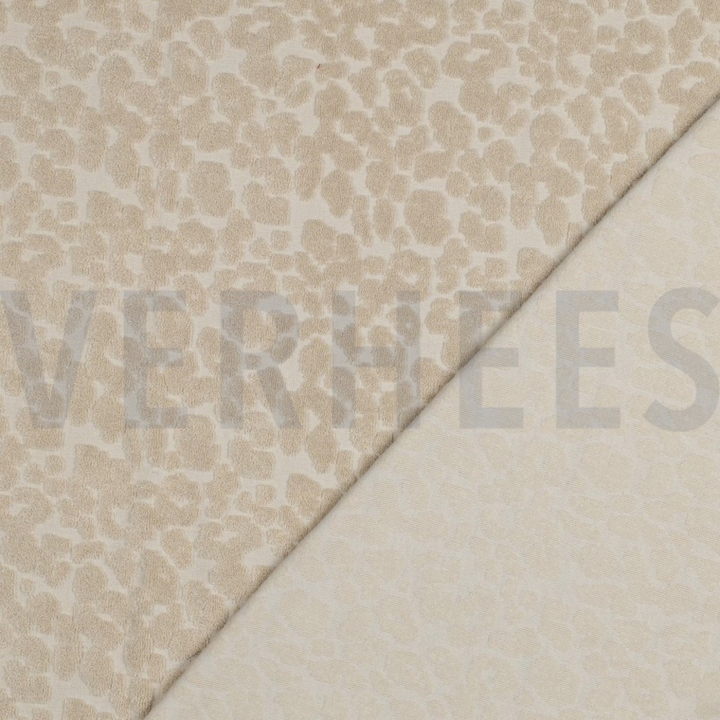 COTTON TOWELING KNIT ANIMAL SKIN SAND #4