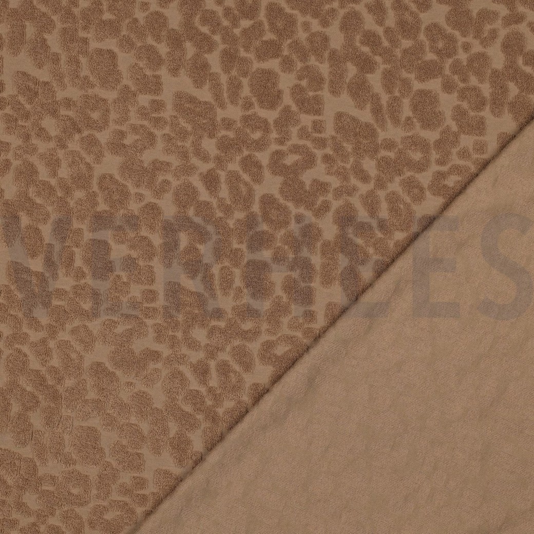 COTTON TOWELING KNIT ANIMAL SKIN BROWN #4