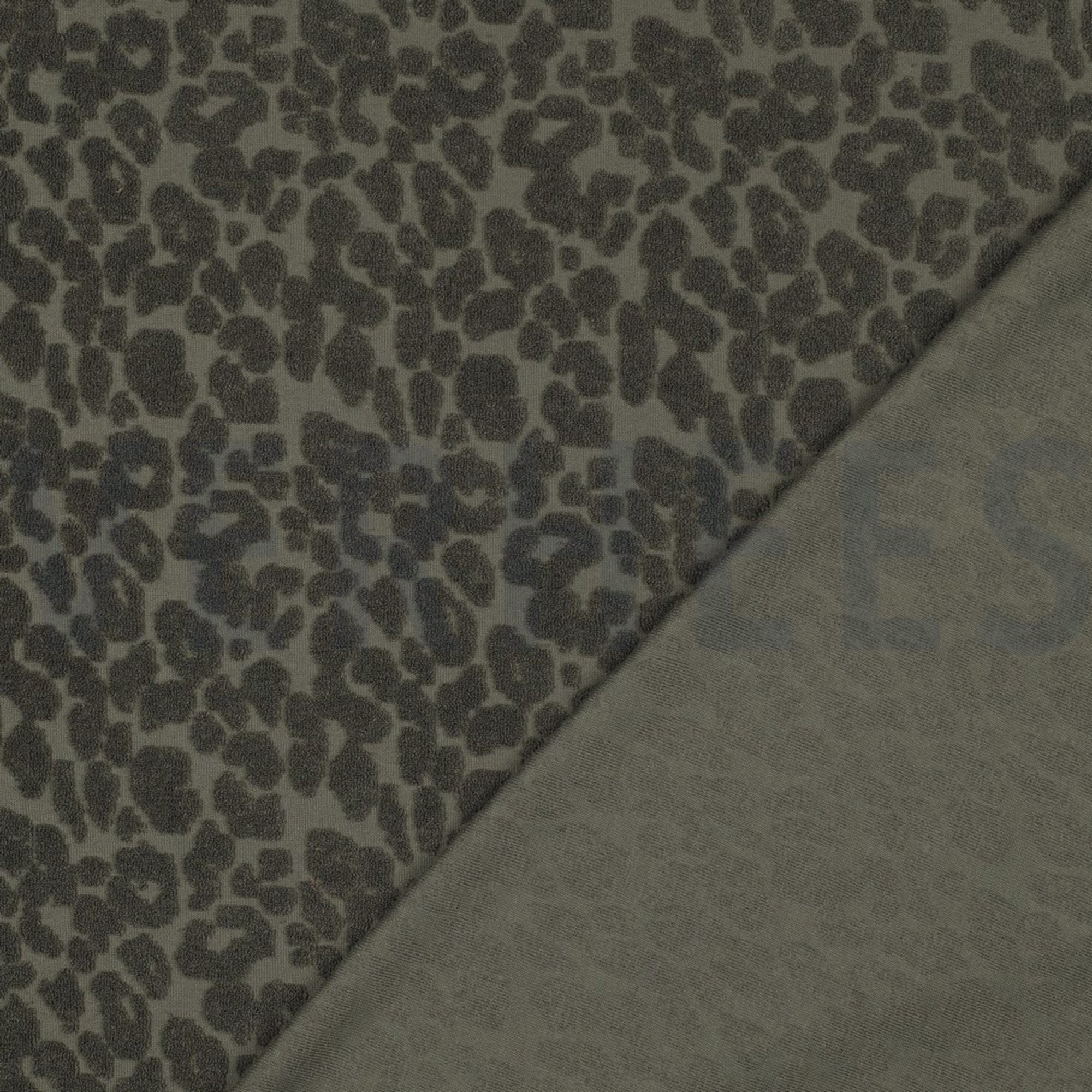 COTTON TOWELING KNIT ANIMAL SKIN DARK GREEN (high resolution) #4