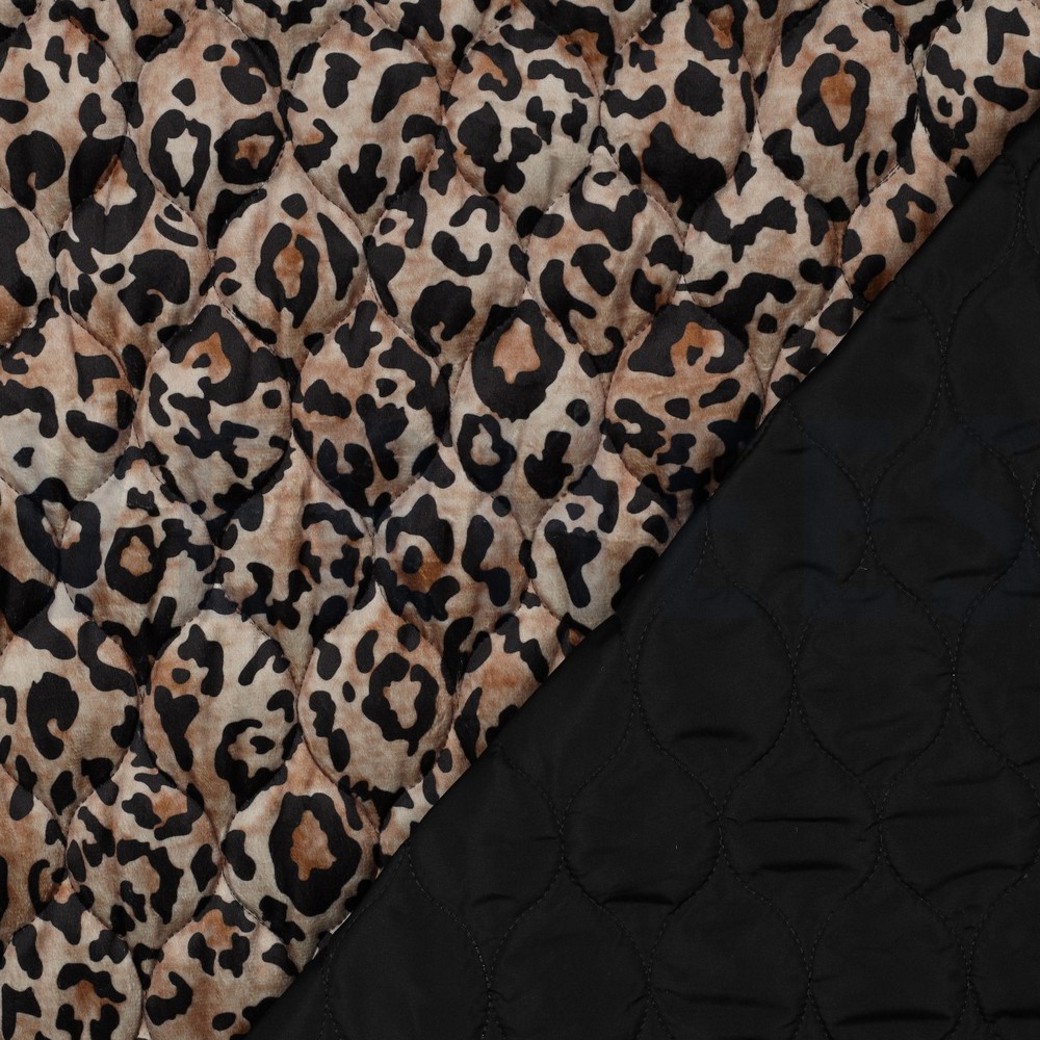 STEPPED VELVET DIGITAL ANIMAL SKIN BROWN #4