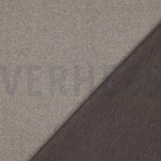 STRICK WOLLLOOK TAUPE MELIERT #7