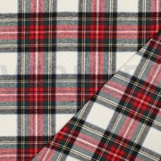 COTTON YARN DYED BRUSHED CHECKS ECRU/RED (thumbnail) #4