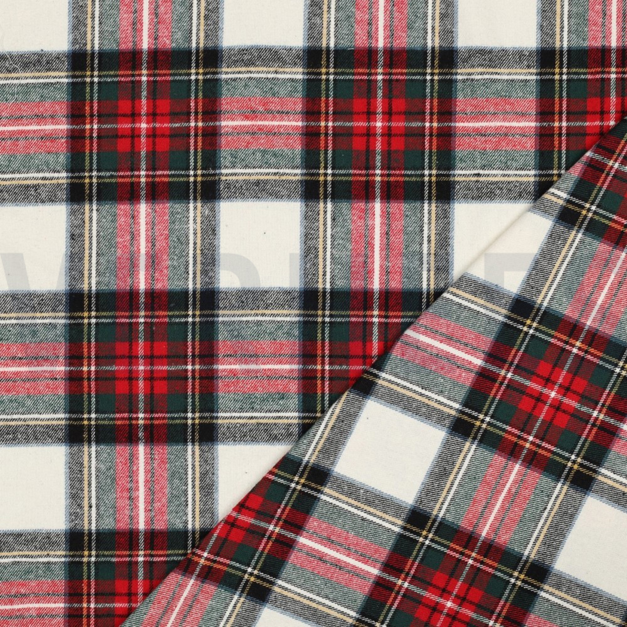COTTON YARN DYED BRUSHED CHECKS ECRU/RED (high resolution) #4