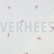 DOUBLE GAUZE EMBROIDERY BUTTERFLY WHITE / PURPLE (thumbnail) #4