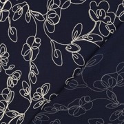 DOUBLE GAUZE EMBROIDERY FLOWERS NAVY (thumbnail) #4