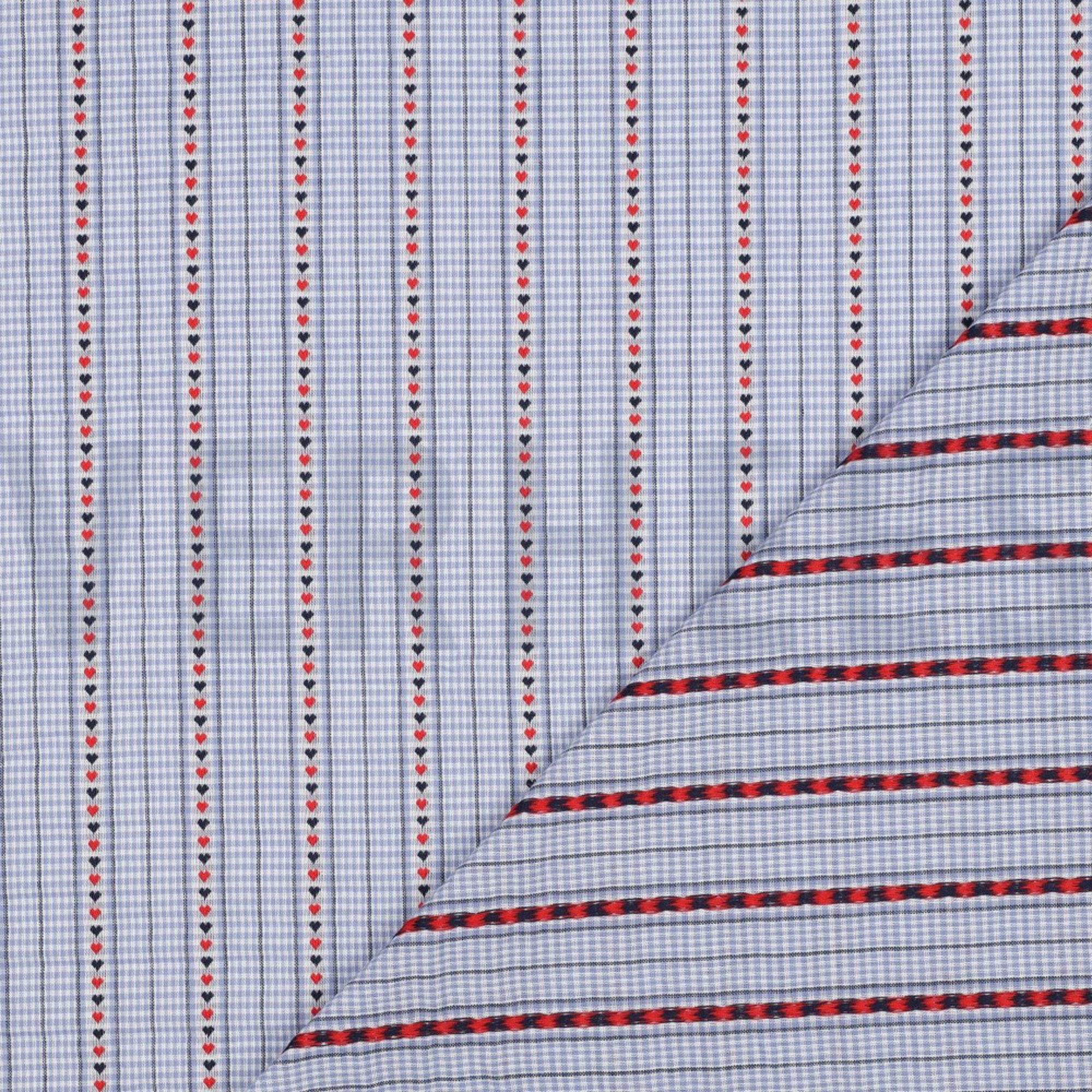COTTON JACQUARD HEARTS LIGHT BLUE (high resolution) #4