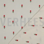 DOUBLE GAUZE EMBROIDERY FLOWERS NATUREL (thumbnail) #4
