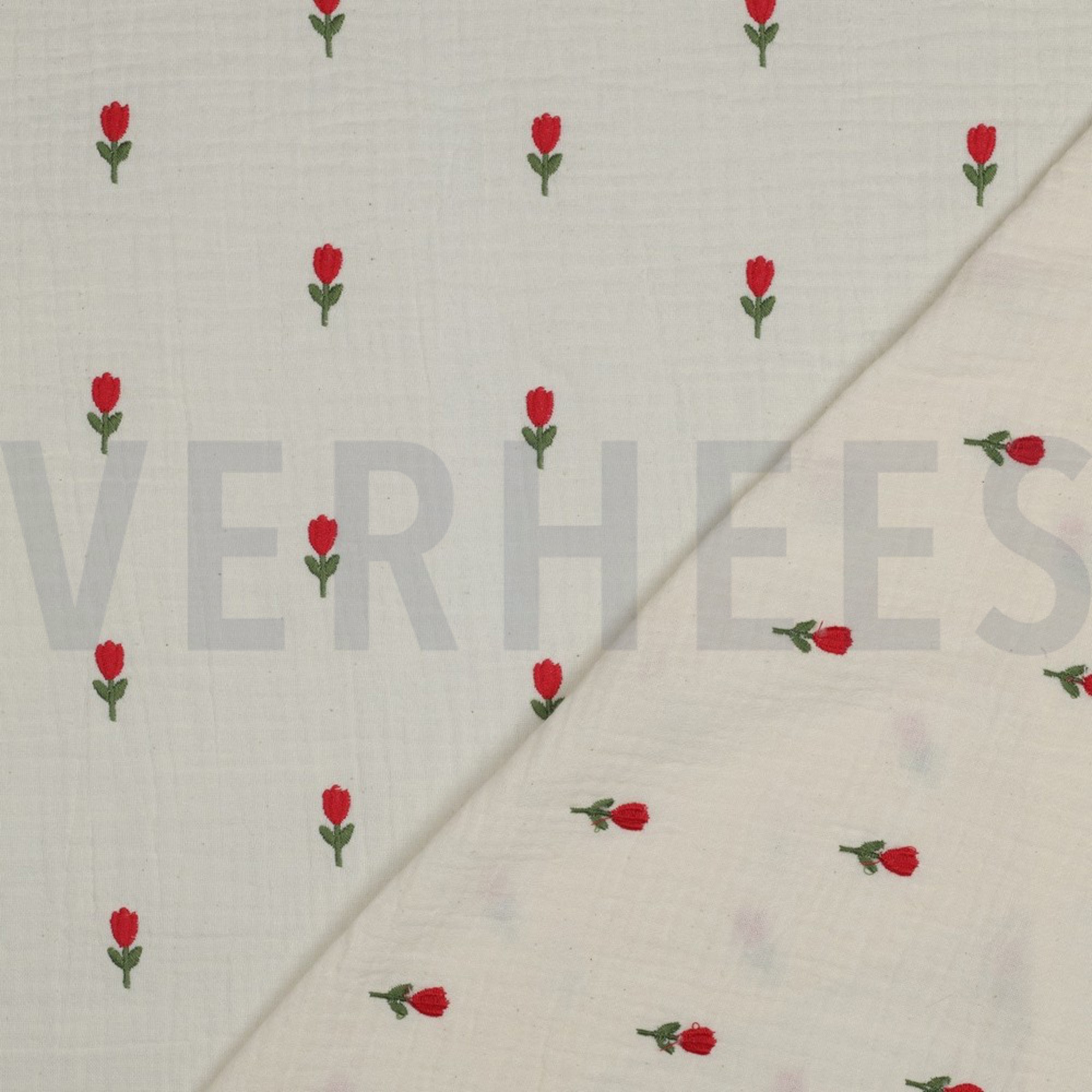 DOUBLE GAUZE EMBROIDERY FLOWERS NATUREL (high resolution) #4
