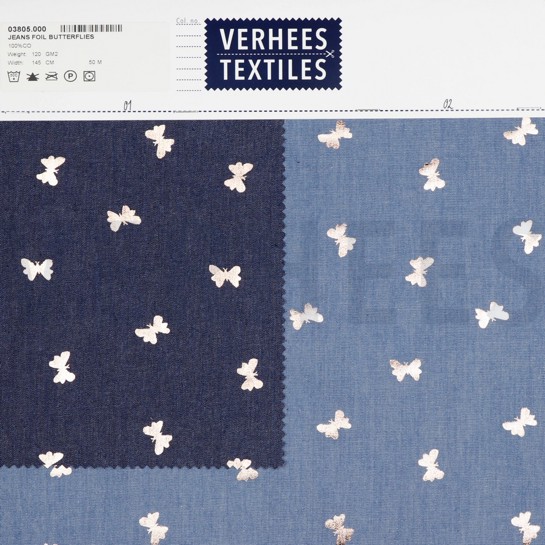 JEANS FOIL BUTTERFLIES BLEACHED #7