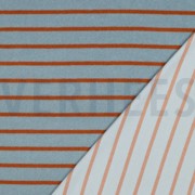 COTTON TOWELLING YARN DYED STRIPES BLUE / BROWN (thumbnail) #4