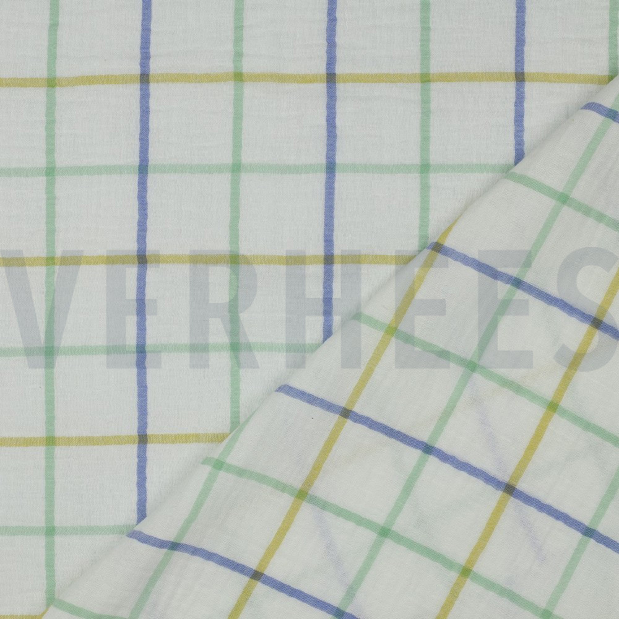 DOUBLE GAUZE YARN DYED CHECKS GREEN (high resolution) #4