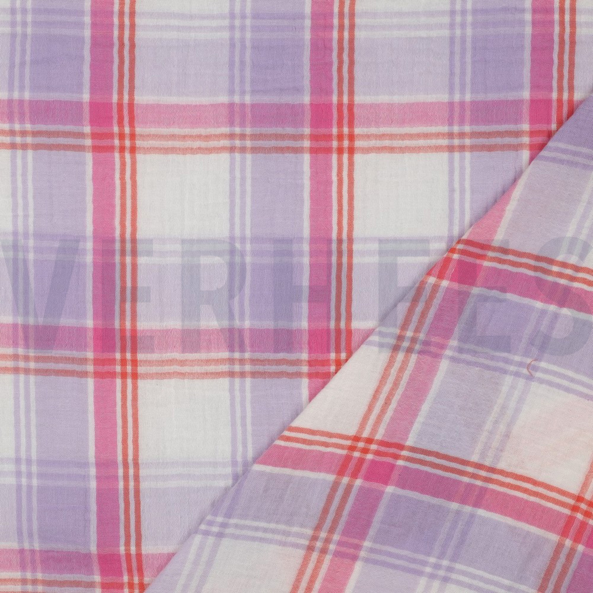 DOUBLE GAUZE YARN DYED CHECKS LAVENDER (high resolution) #4