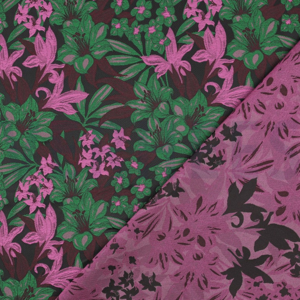 JACQUARD FLOWERS DARK GREEN #4