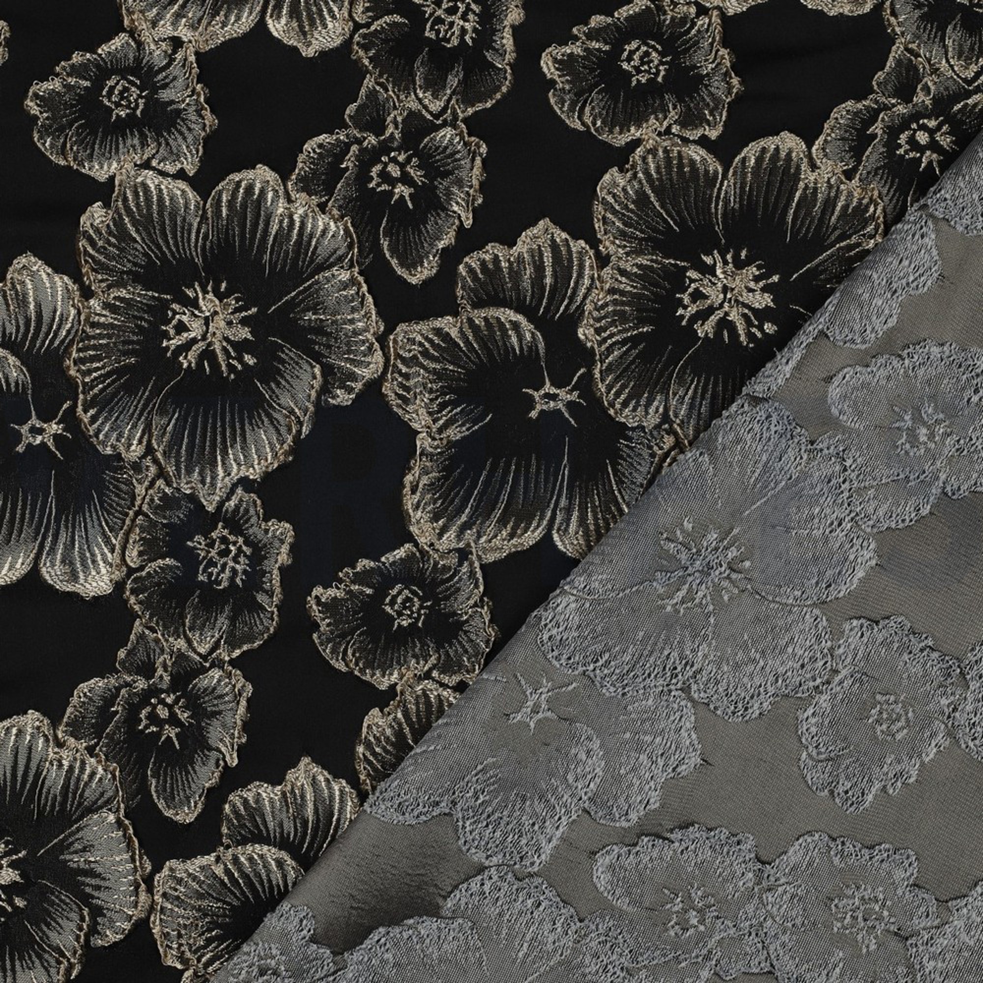 JACQUARD FLOWERS BLACK (high resolution) #4