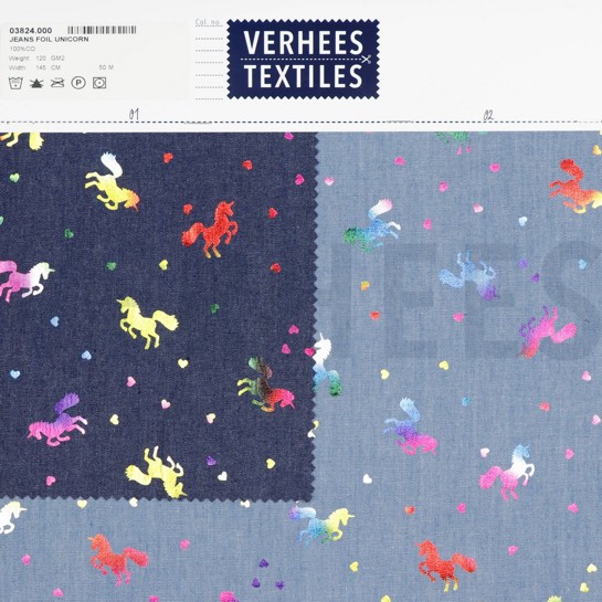 JEANS FOIL UNICORNS BLEACHED #7