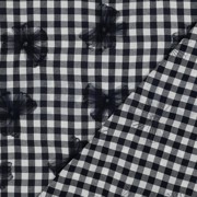 COTTON YARN DYED CHECKS TULE FLOWERS NAVY (thumbnail) #4
