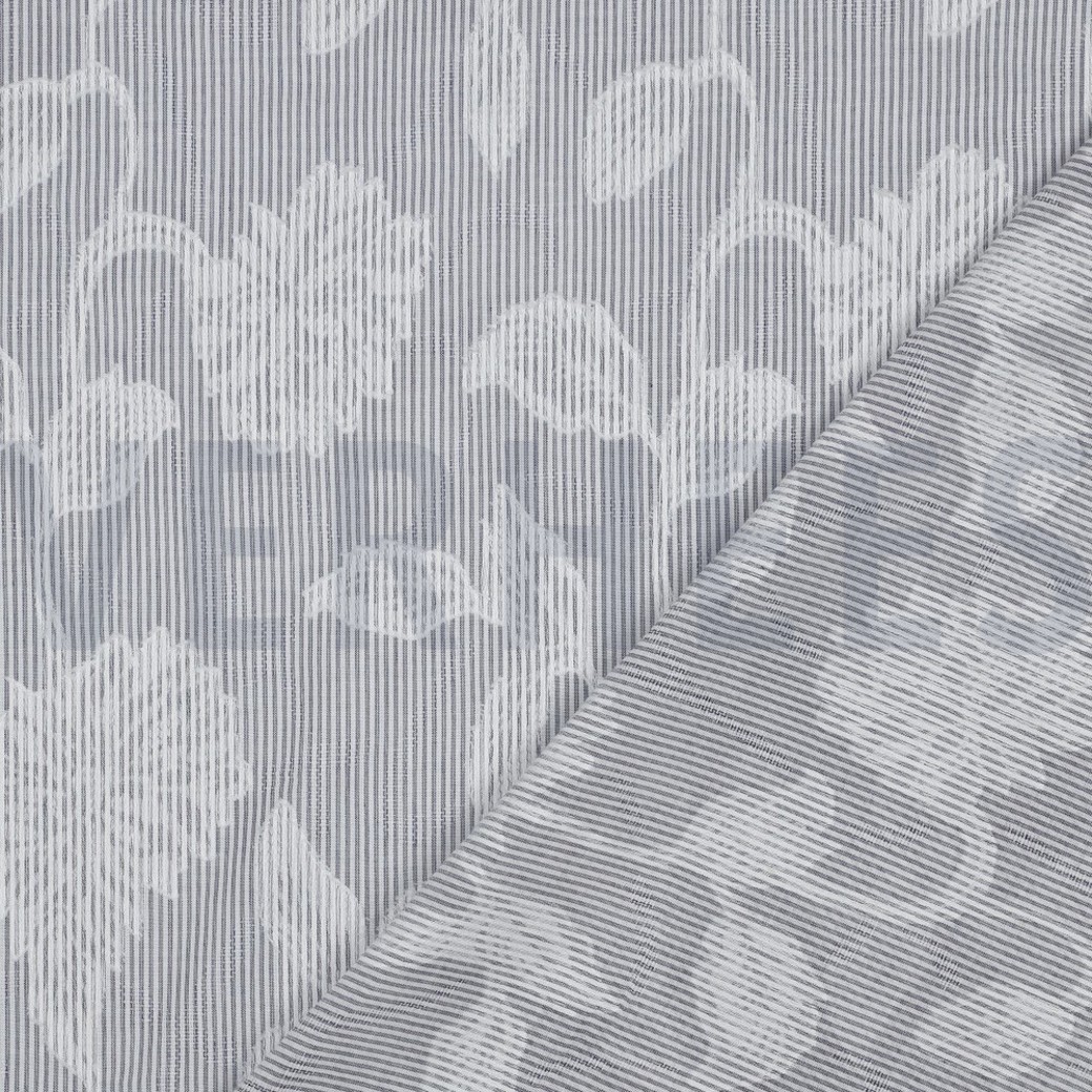 COTTON YARN DYED STRIPES JACQUARD FLOWERS NAVY #4