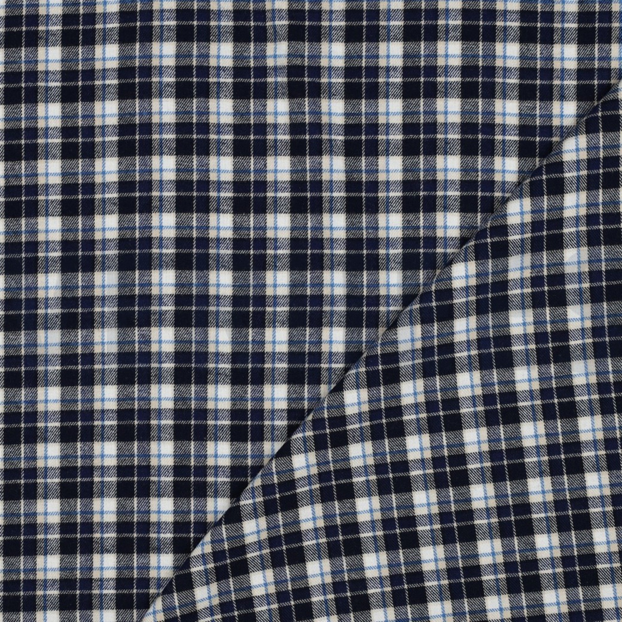 COTTON YARN DYED BRUSHED CHECKS NAVY (high resolution) #4
