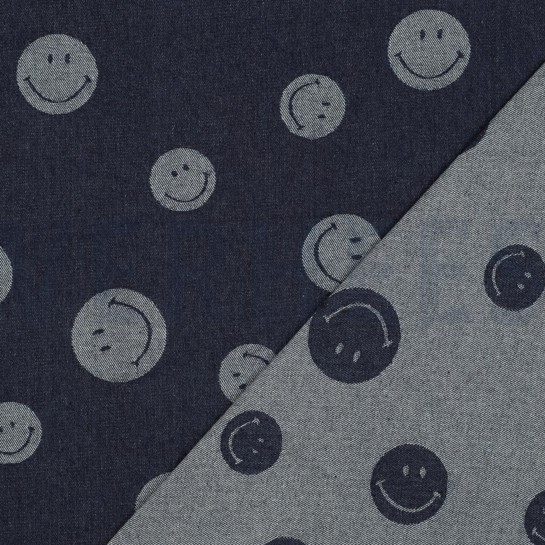 DENIM JACQUARD SMILEYS INDIGO #7