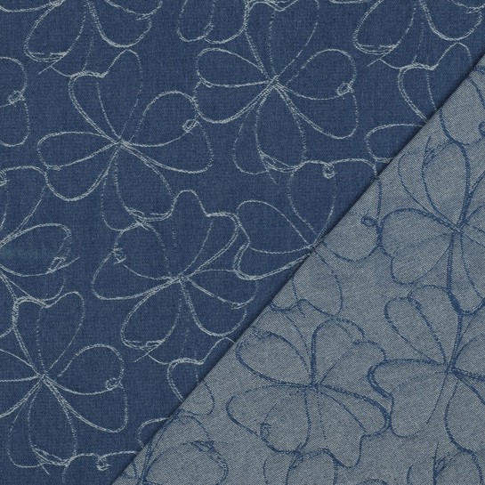 DENIM JACQUARD FLOWERS INDIGO #7