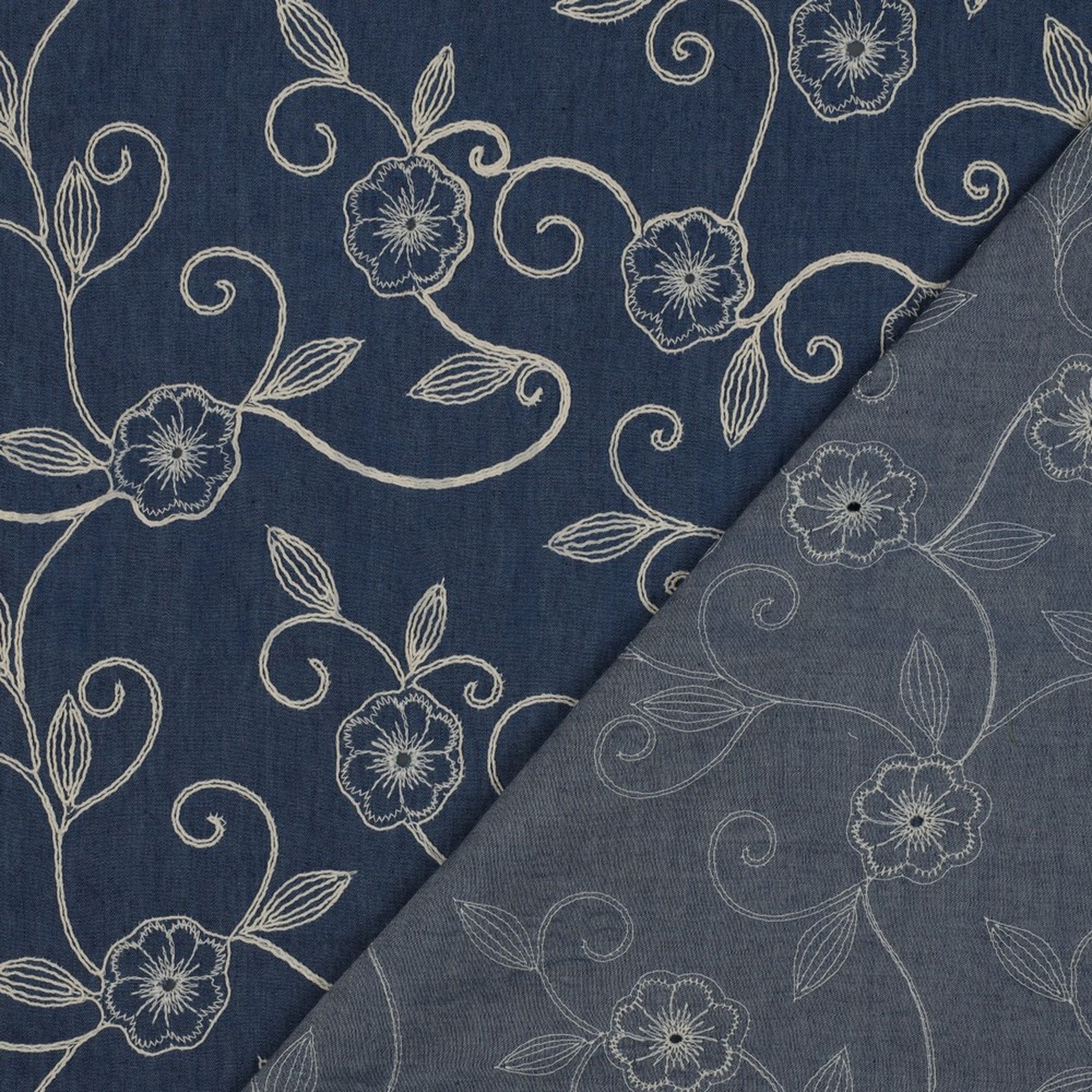 DENIM EMBROIDERY FLOWERS JEANS (high resolution) #4