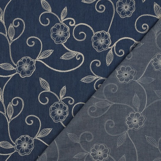 DENIM EMBROIDERY FLOWERS JEANS #7