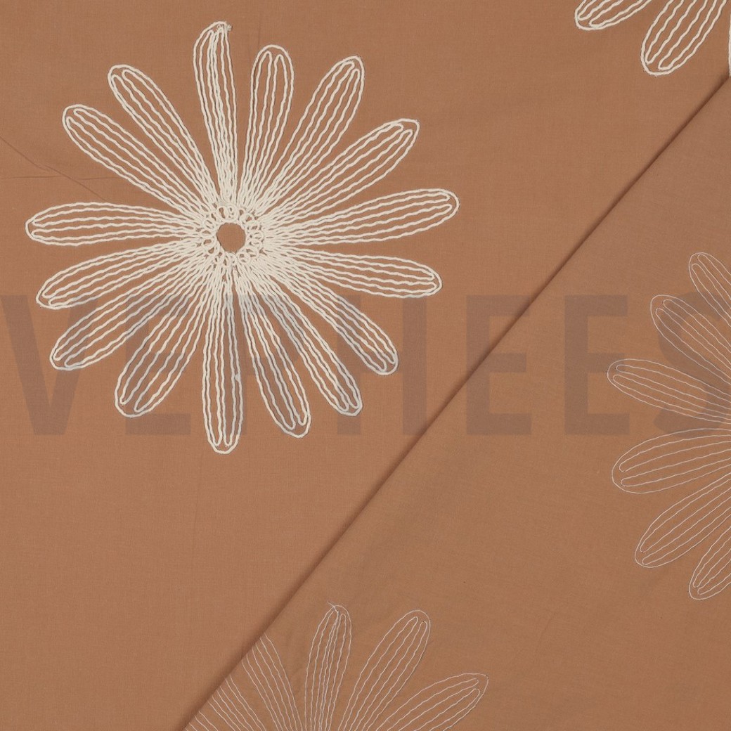 COTTON EMBROIDERY FLOWERS CINNAMON #4