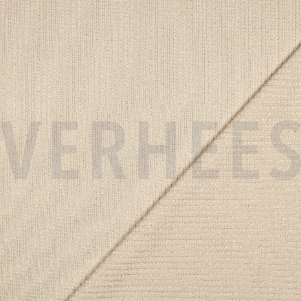 COTTON KNITTED WAFFLE GOTS NATURAL #4