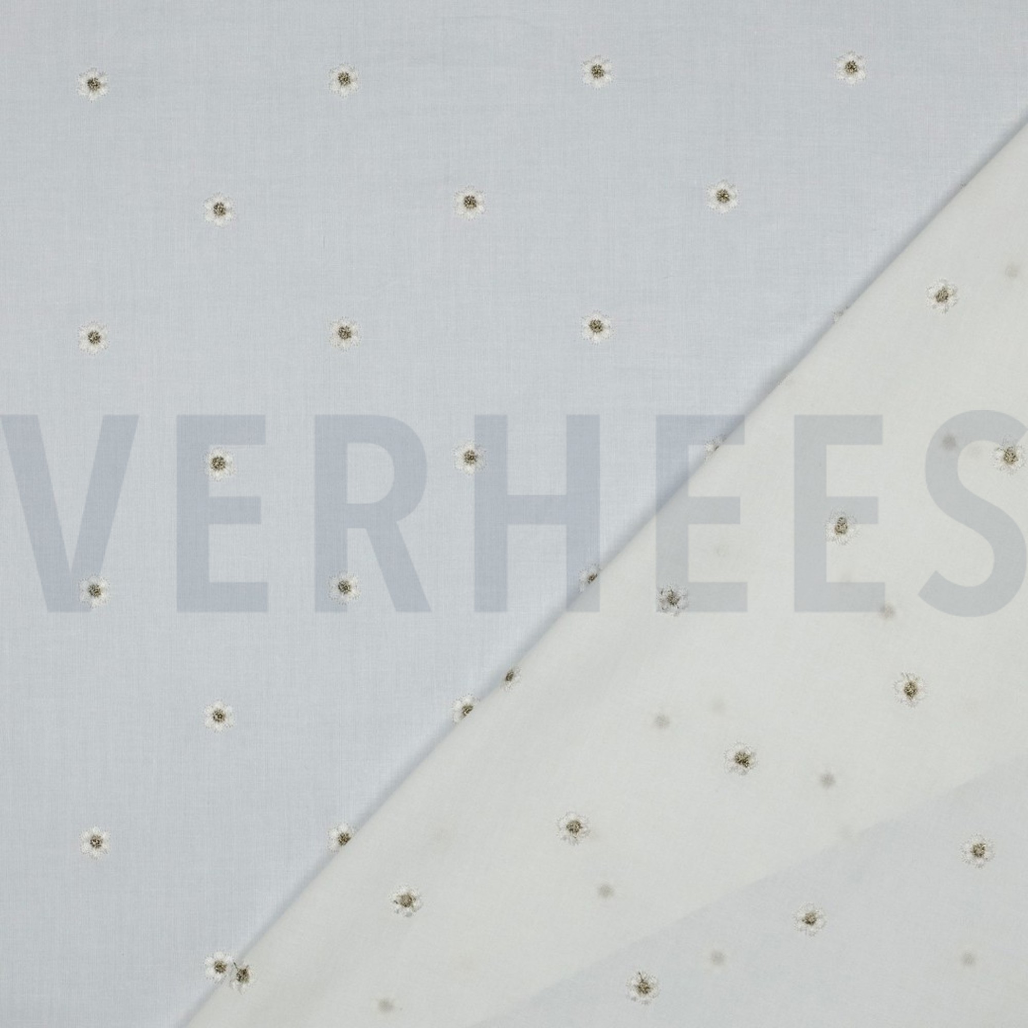 COTTON VOILE EMBROIDERY LUREX FLOWERS WHITE (high resolution) #4