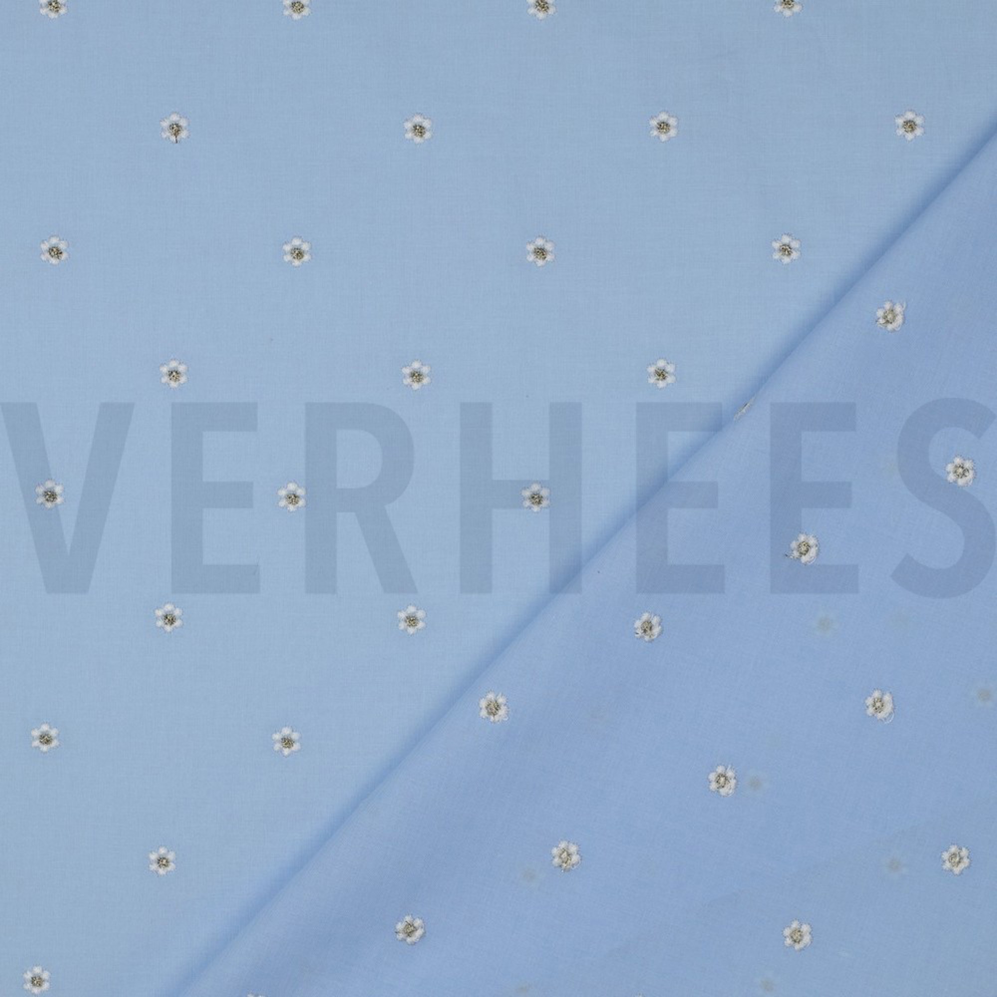 COTTON VOILE EMBROIDERY LUREX FLOWERS LIGHT BLUE (high resolution) #4
