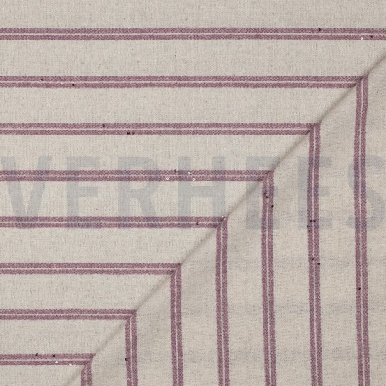 LINEN STRIPES LUREX SEQUINS DARK BLUSH #7