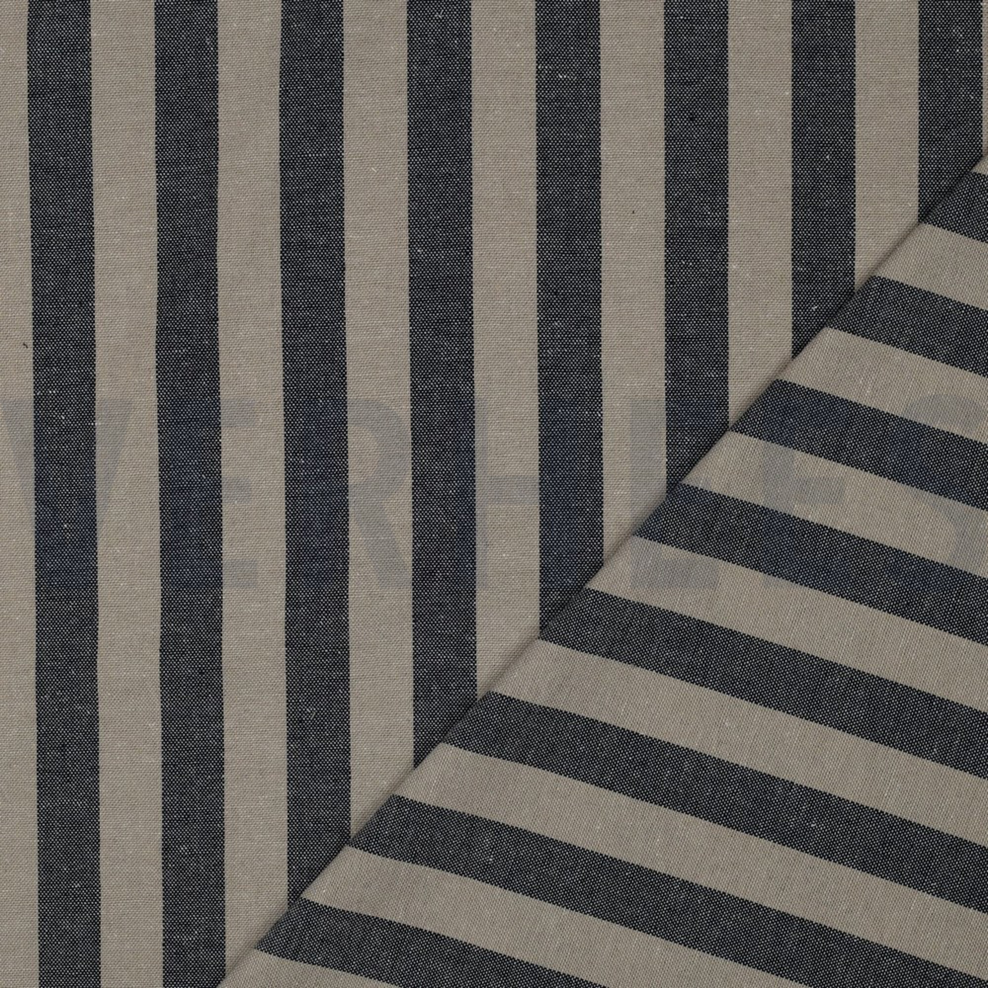 LINEN VISCOSE YARN DYED STRIPES NAVY (high resolution) #4
