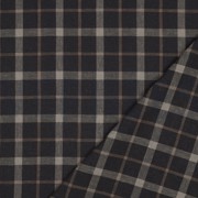 LINEN VISCOSE YARN DYED CHECKS BROWN (thumbnail) #4