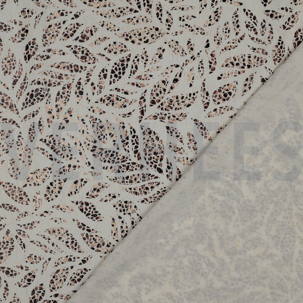 LINEN VISCOSE FOIL LEAVES BRONZE #4