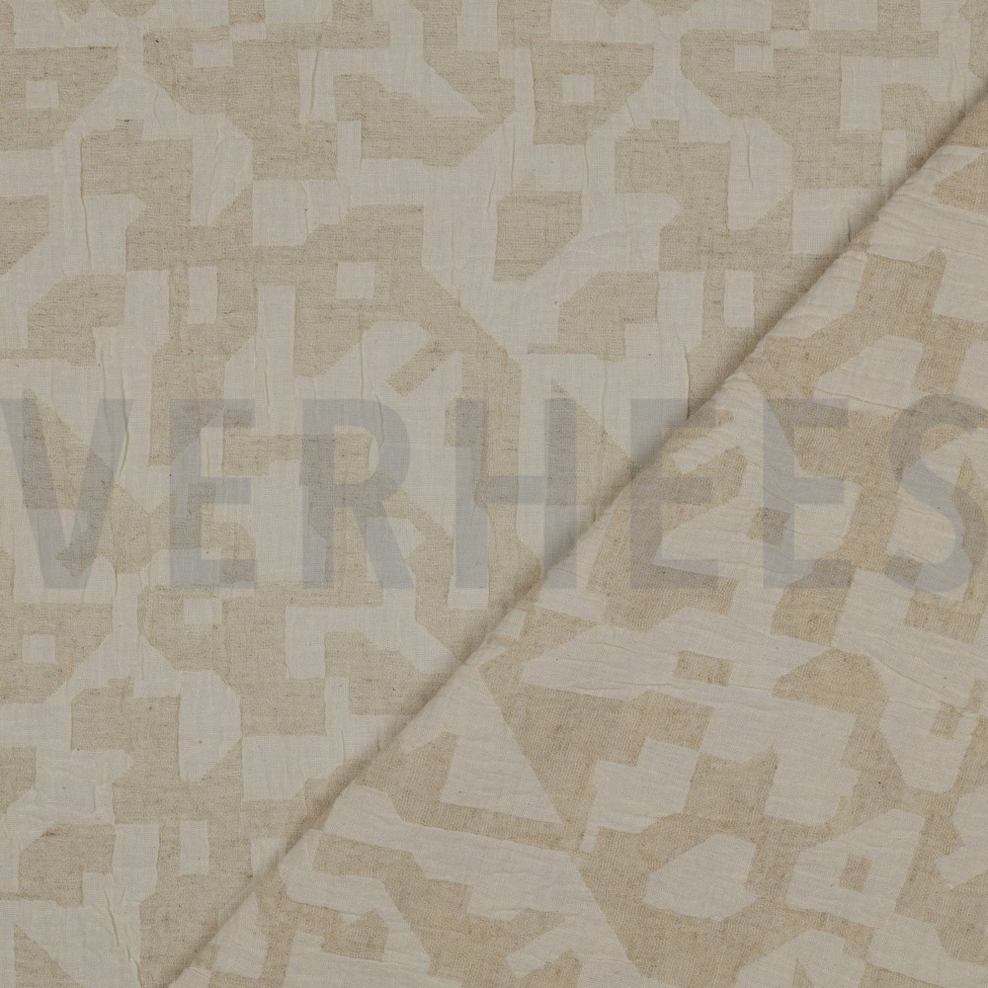 LINEN COTTON JACQUARD ABSTRACT NATURAL (high resolution) #4