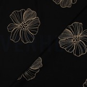 LINEN VISCOSE EMBROIDERY FLOWERS BLACK (thumbnail) #4