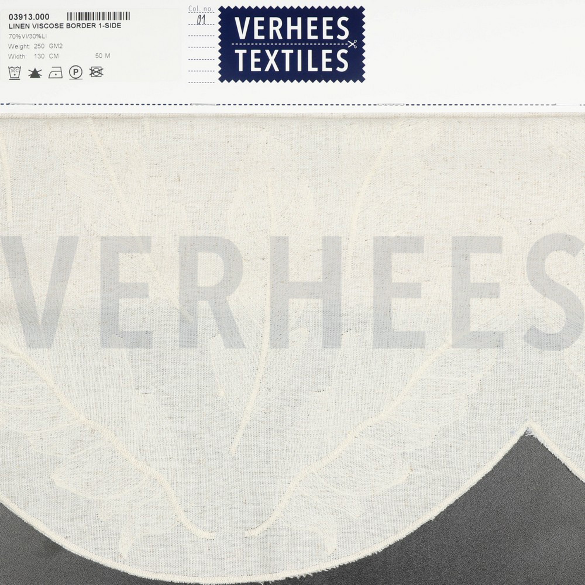 LINEN VISCOSE BORDER 1-SIDE NATURAL (high resolution) #4
