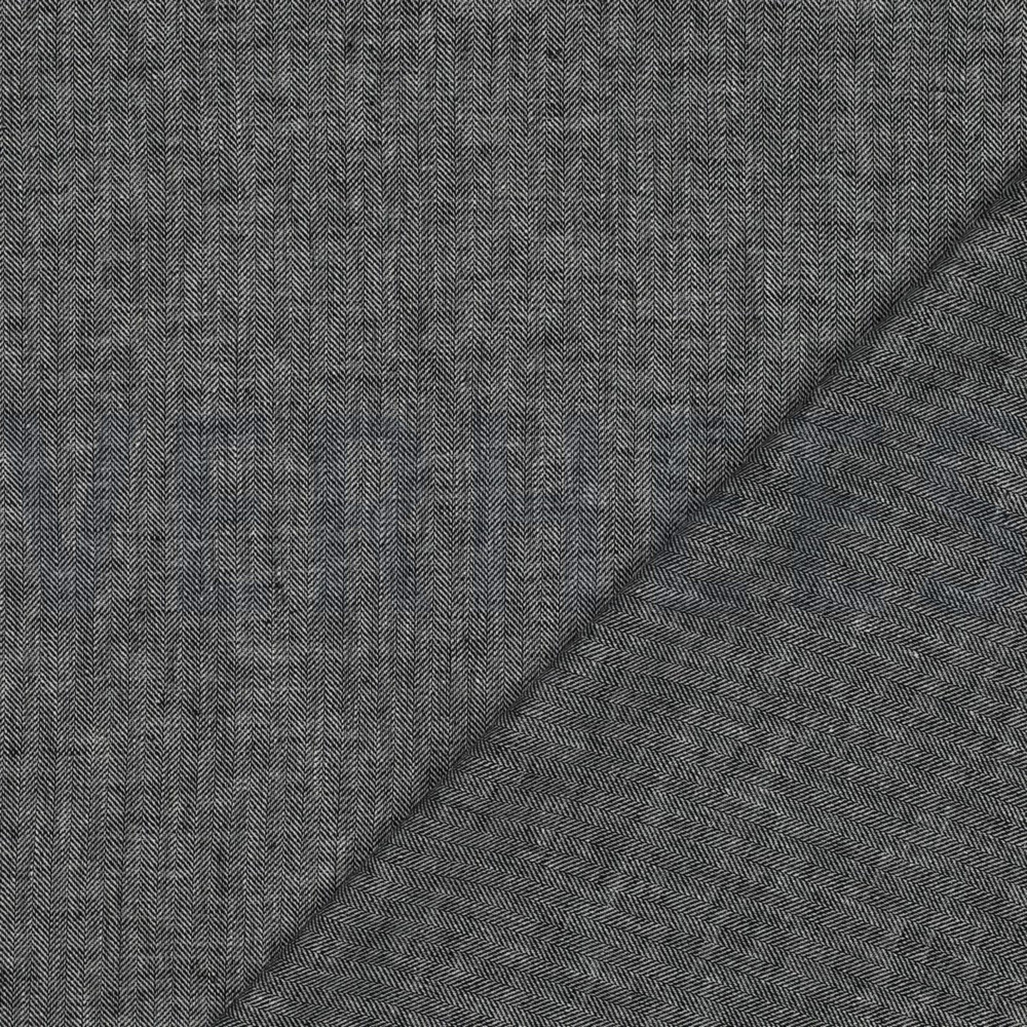 LINEN COTTON HERRINGBONE BLACK (high resolution) #4