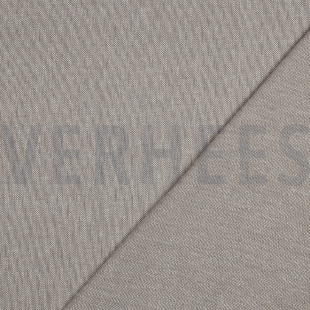 LINEN COTTON HERRINGBONE BEIGE #4