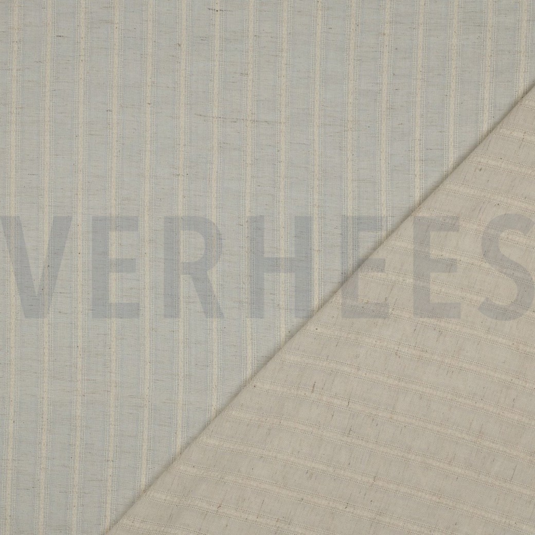 LINEN COTTON JACQUARD STRIPES BEIGE #4
