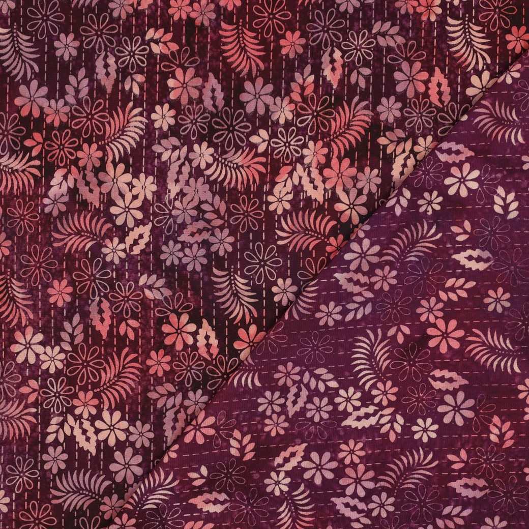 HANDCRAFTED BATIK VISCOSE CERISE #4
