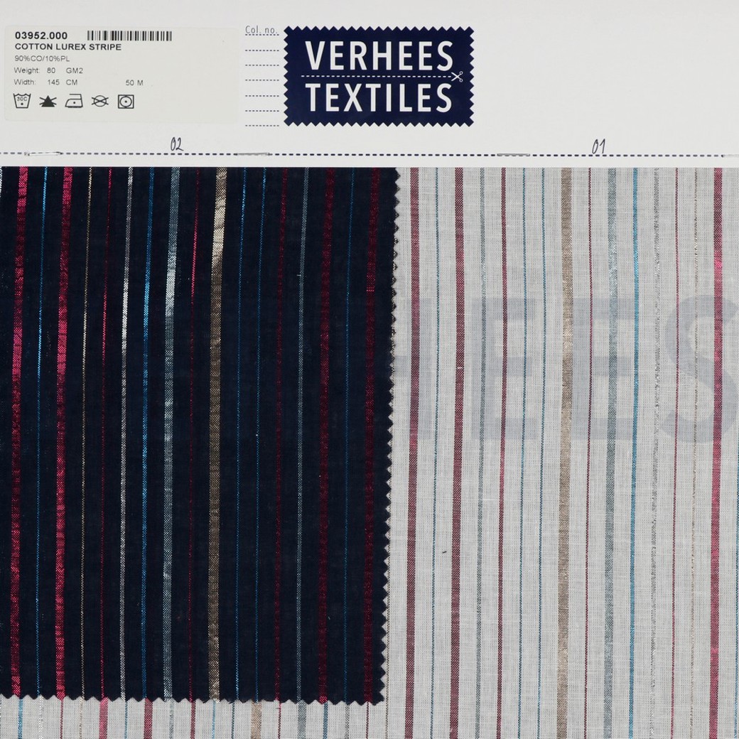 COTTON LUREX STRIPE NAVY #4