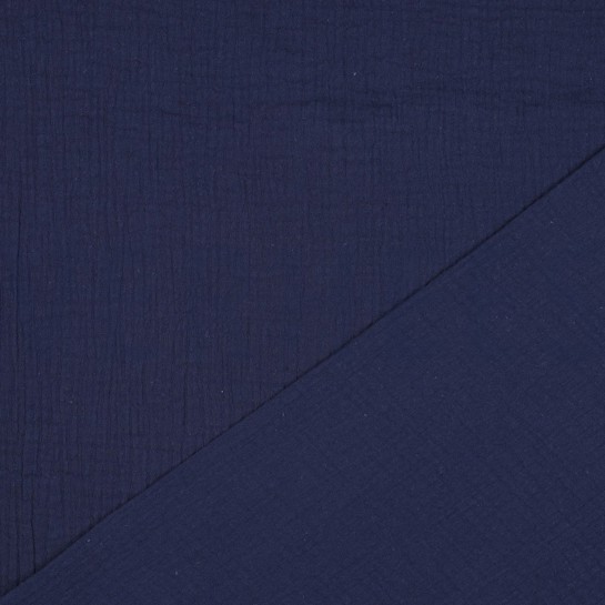 DOUBLE GAUZE GOTS NAVY #7
