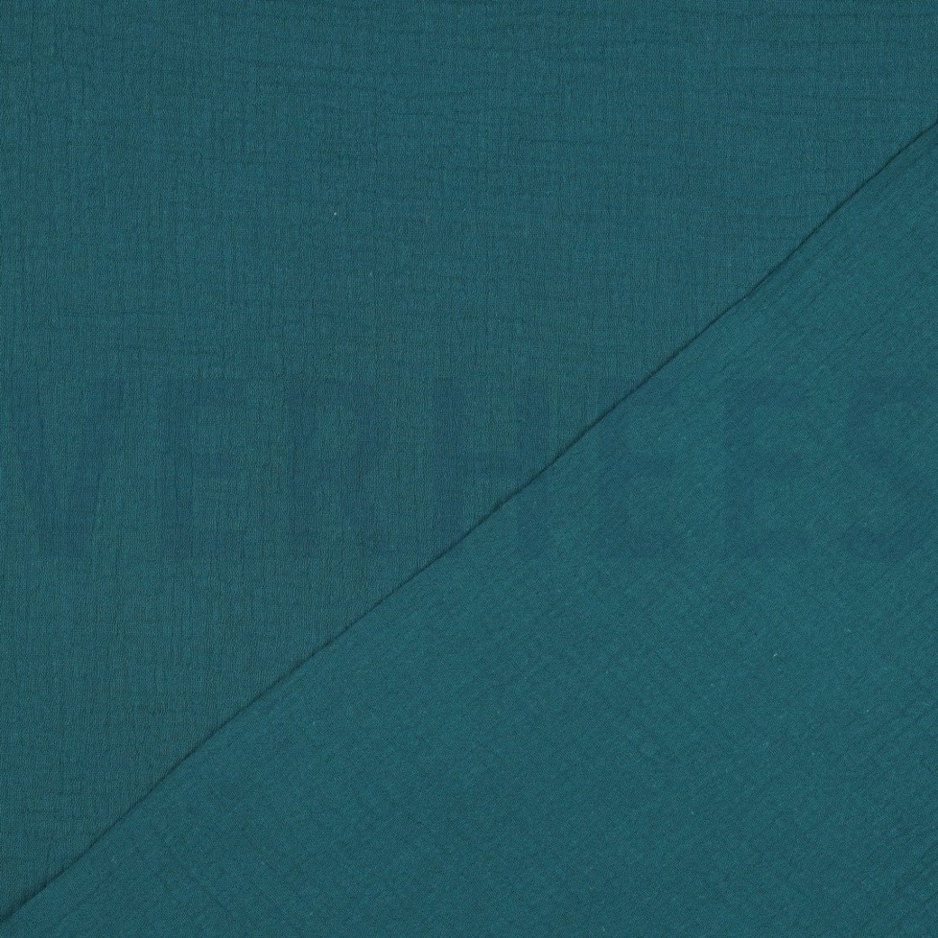 DOUBLE GAUZE GOTS DARK CYAN #4