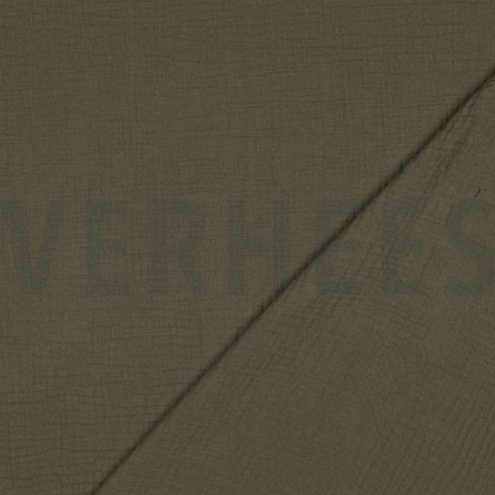 DOUBLE GAUZE GOTS DARK MOSS GREEN #7
