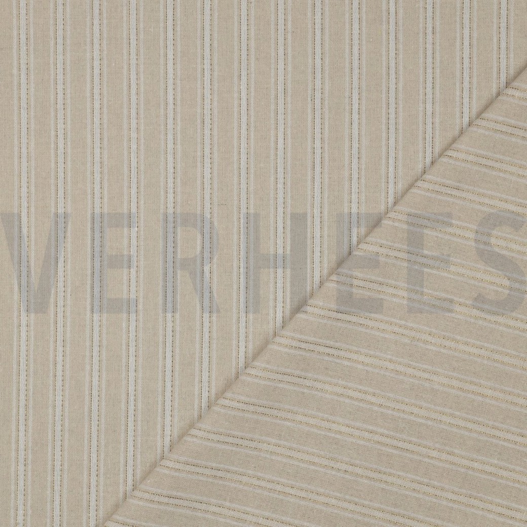 LINEN VISCOSE LUREX STRIPES ECRU #4