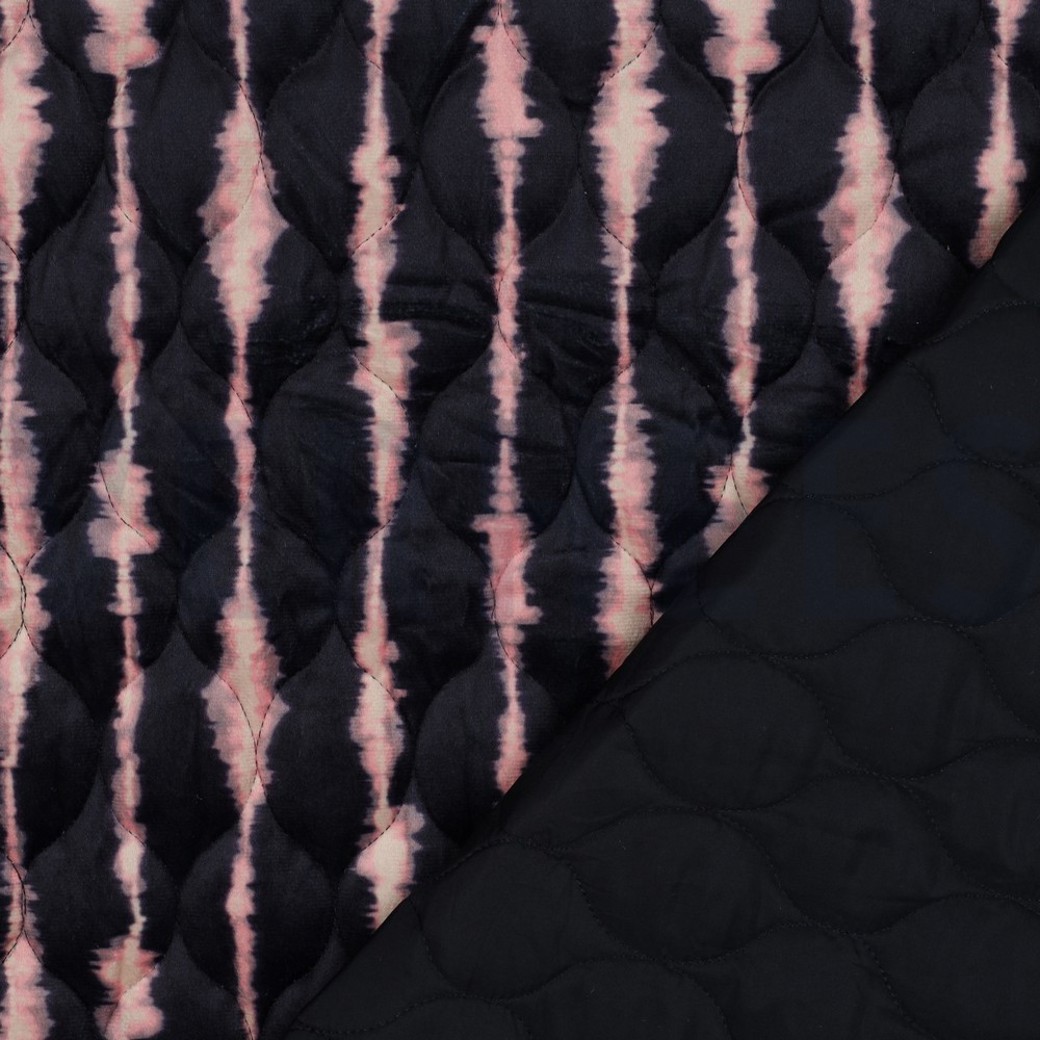 STEPPED VELVET DIGITAL STRIPES NAVY #4