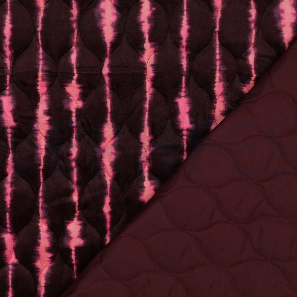 STEPPED VELVET DIGITAL STRIPES CERISE #4