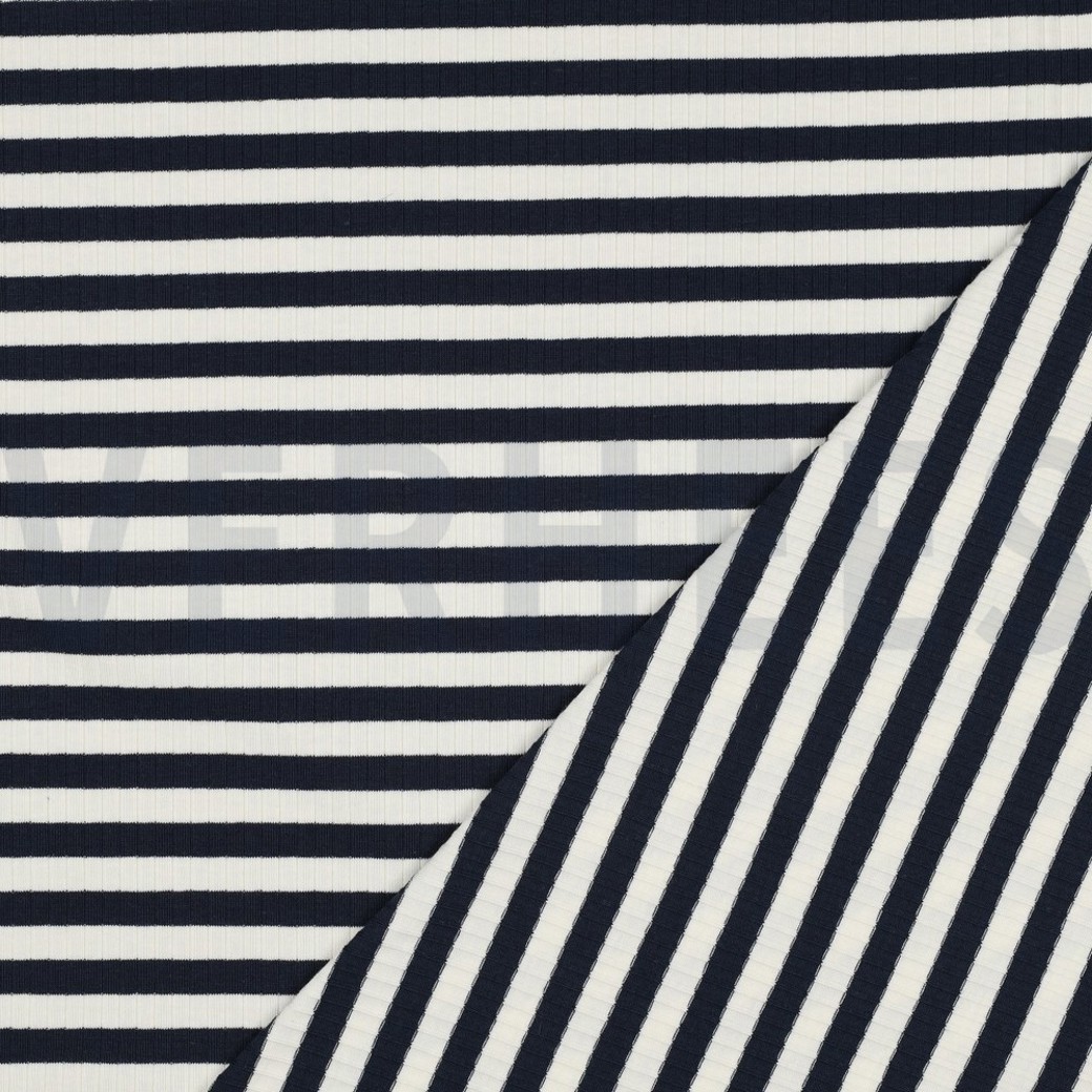 RIB YARN DYED STRIPE NAVY/ECRU #4
