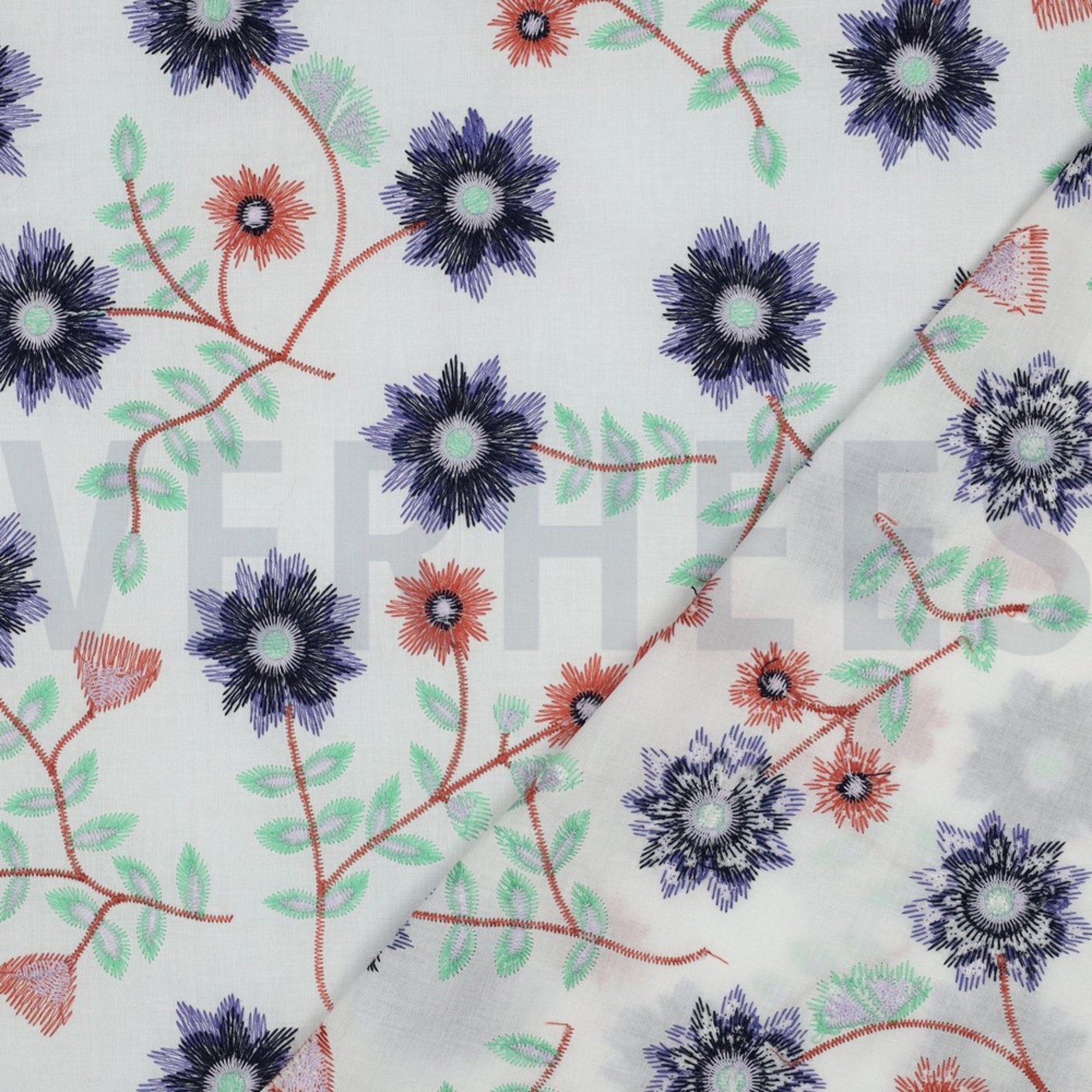 COTTON EMBROIDERY FLOWERS WHITE (high resolution) #4